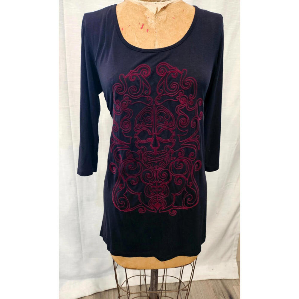 Midnight Hour RARE Burnout Velvet Long Sleeve Tunic sz S